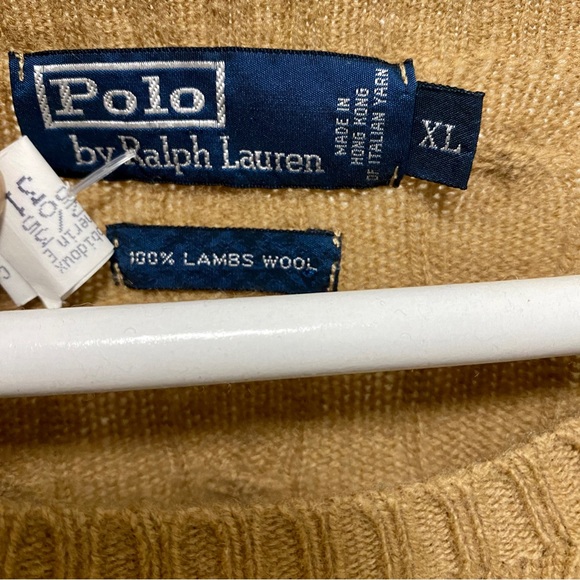 Polo Ralph Lauren Lambswool Sweater Tan XL - Picture 9 of 9